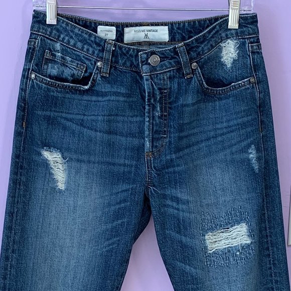 Miss Me Vintage Boyfriend Fit Distressed Denim - Picture 2 of 7